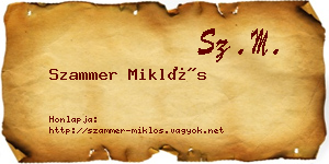 Szammer Miklós névjegykártya