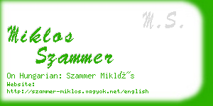 miklos szammer business card